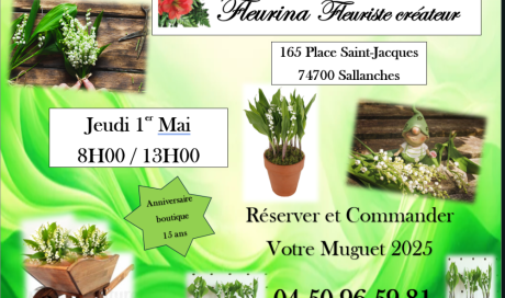 1er Mai 2025 ,muguet, pot de muguet, bouquet de muguet, brin de muguet, horaire 1er mai, livraison, reservation